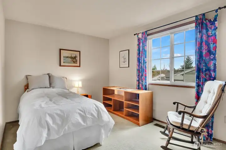 Second upstairs bedroom is sizable, with a large closet.