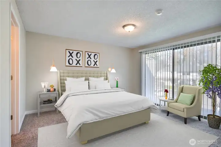 Primary bedroom/ virtual staged