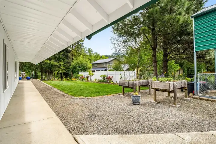 Side of home with garden area