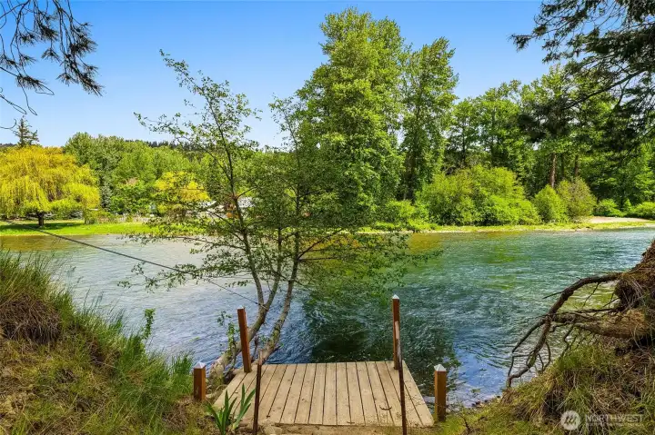 Riverfront view with dock