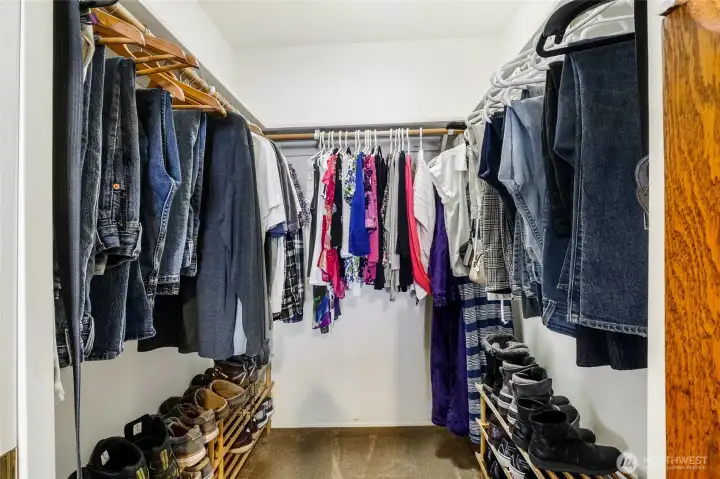Large walk in closet in primary bedroom