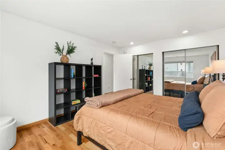 Primary bedroom | Ample Closets along wall | Room for additional furniture