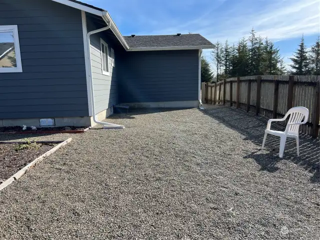 Plenty of space for enjoying the back yard which has a privacy fence!