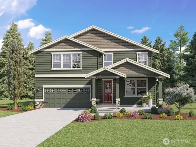 Photo rendering is representational. Actual home is under construction and finishes, elevation, and paint colors may vary. See site agent for details.