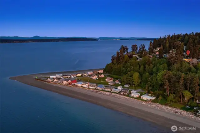 Home sits above the road down to the Whidbey Shores community beach and boat launch.