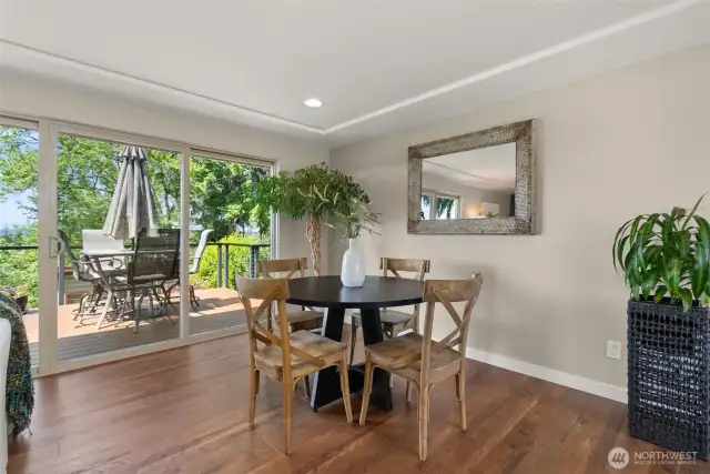The dinning area, open to the living area and kitchen keeps everyone all together.