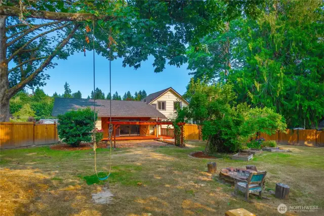 Large and private fenced backyard