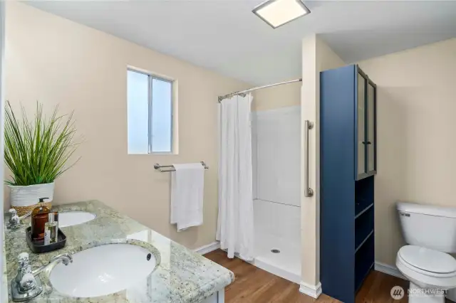 Primary bathroom.