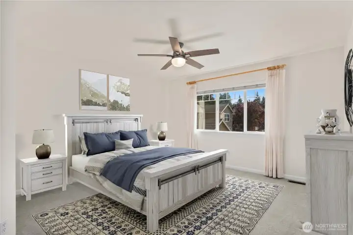 Virtually Staged Primary Bedroom