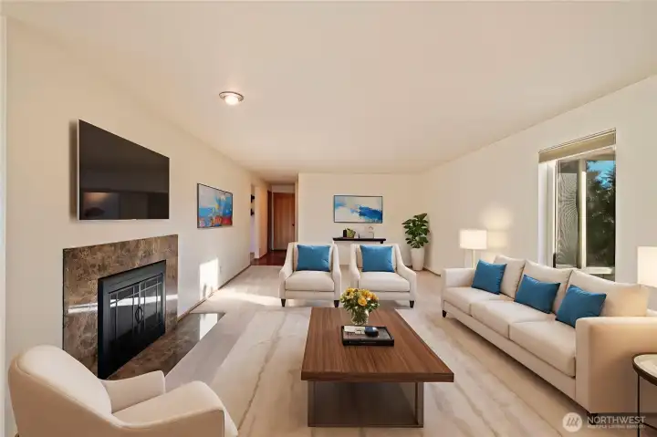 Virtually staged- Living room