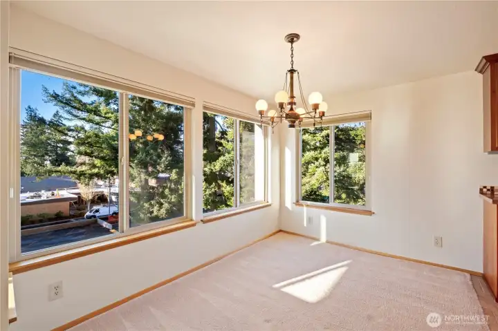Dinning room with west & north windows