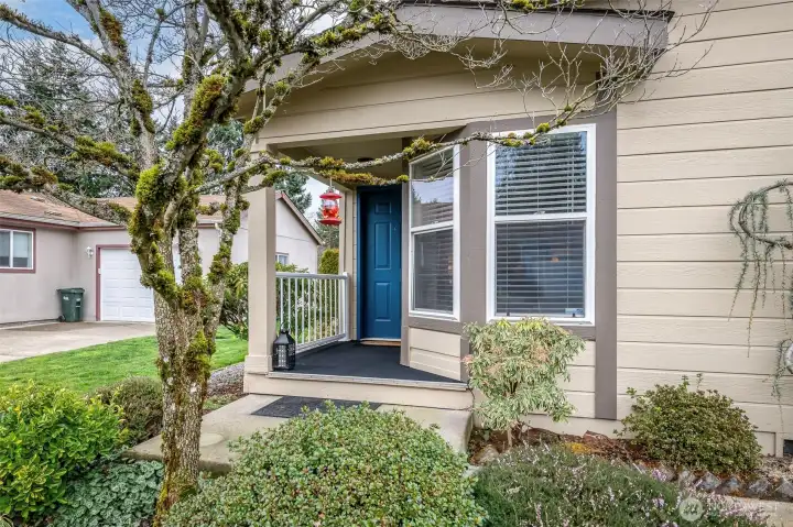 Private, covered front porch.