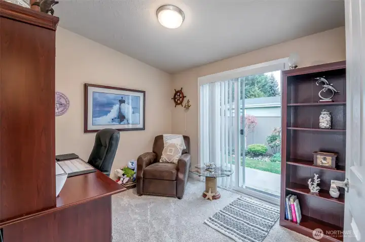 3rd bedroom/office/den features slider to your patio.