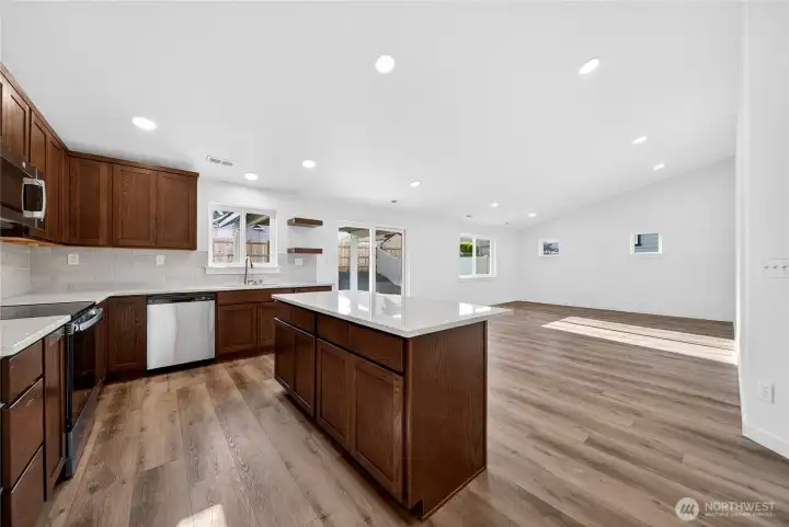 Large center island open to Great Room Large center island open to Great Room