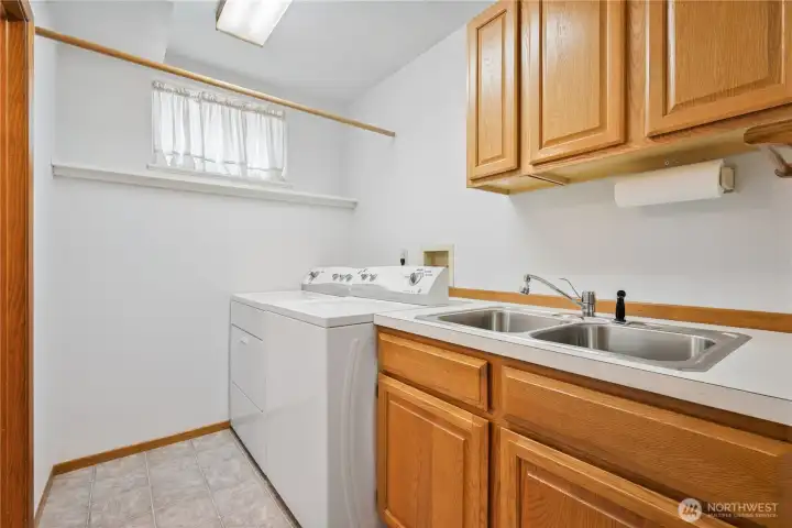 laundry room on the garage level