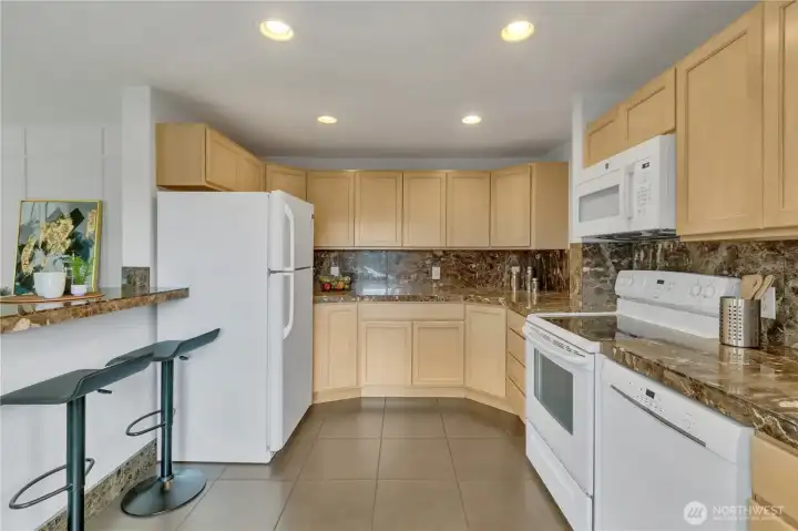 Kitchen - marble countertops