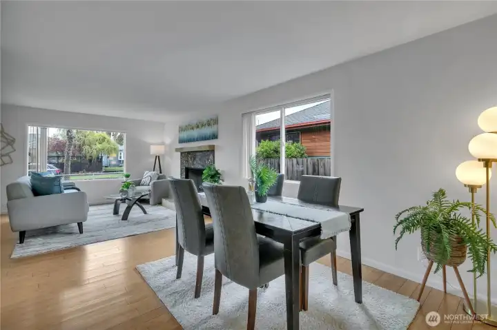 Open dining and living room