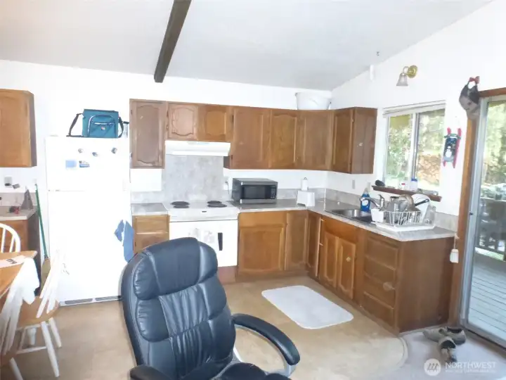 kitchen and living room are one