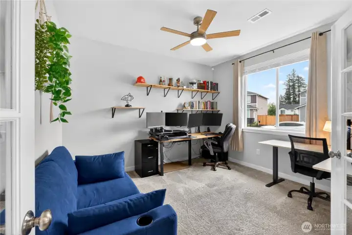 Spacious main floor office offers perfect work space