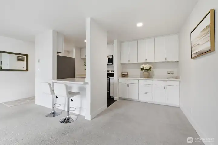 Dining room off of the living room