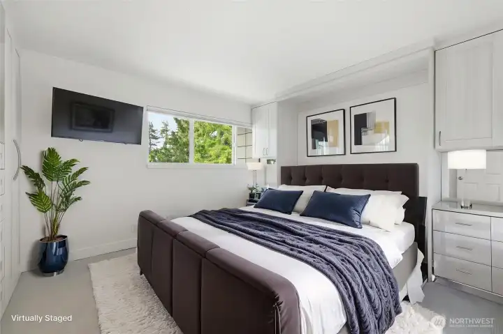 Virtually staged Primary bedroom