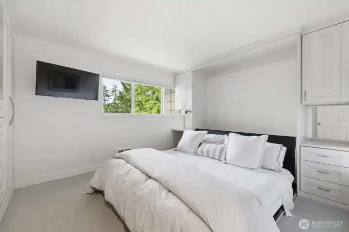 Bedroom with Murphy bed open
