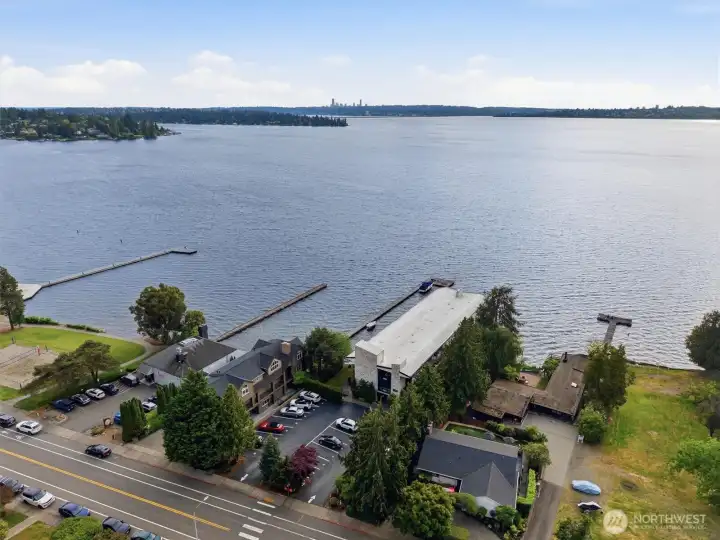 View from the East of complex over Lake Washington