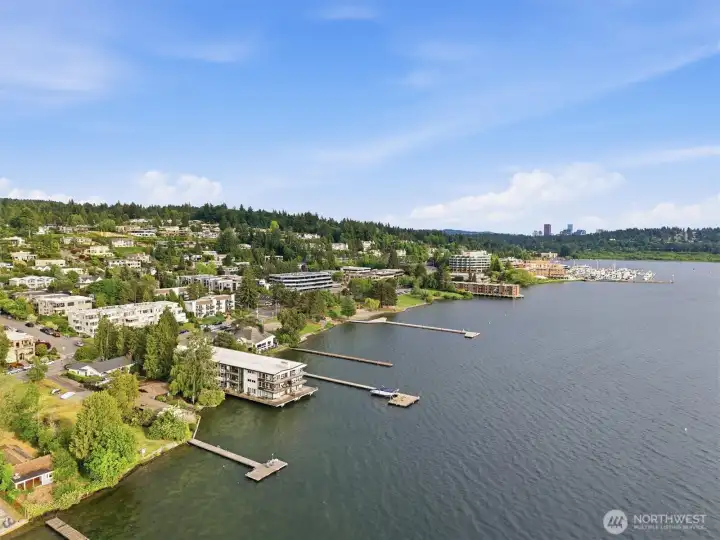 View from the north looking back toward Bellevue in the background