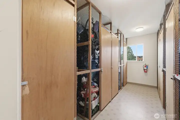 Assigned storage locker #307 located steps down the hall on the 3rd floor.