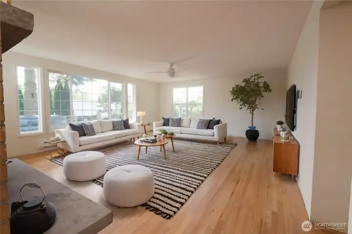 Virtually staged to show potential.