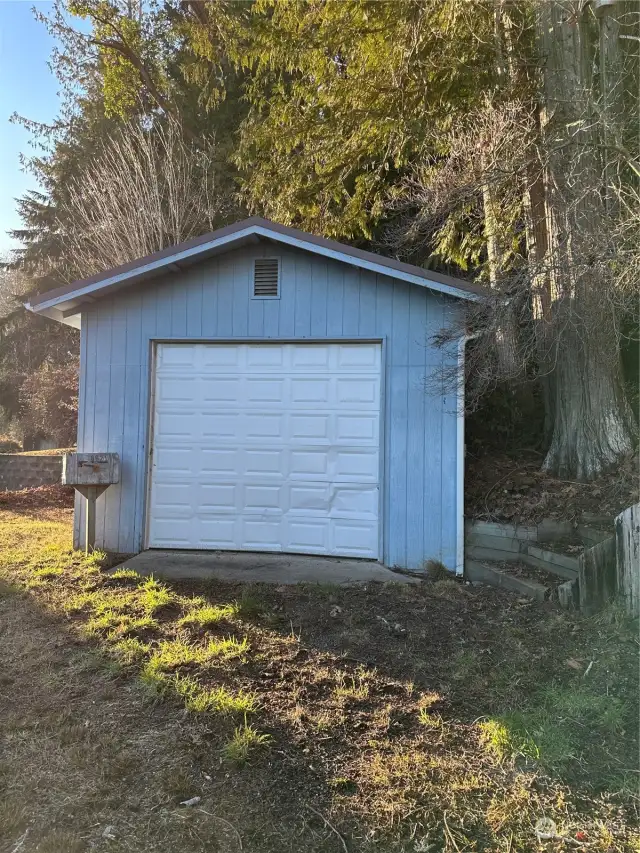 Large garage across the street, plenty of street parking