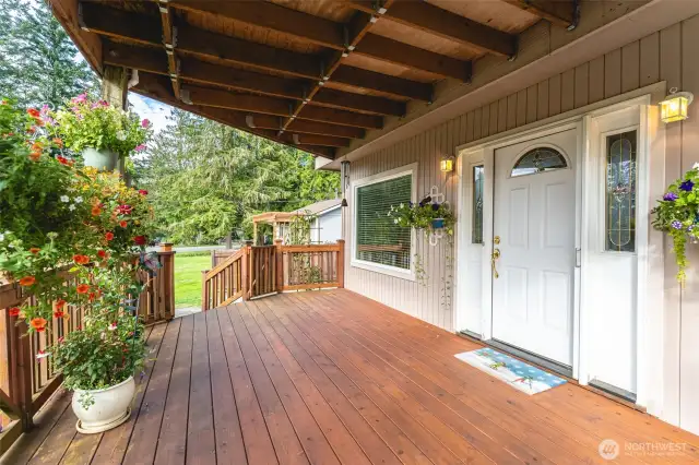 Gorgeous and updated covered front deck.