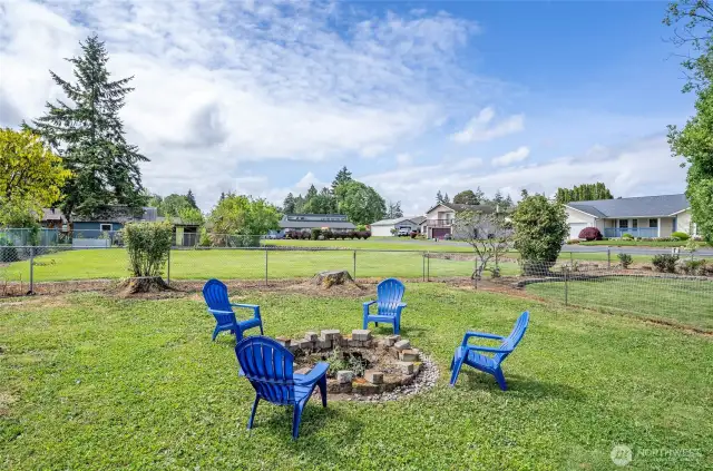 Large fire pit.