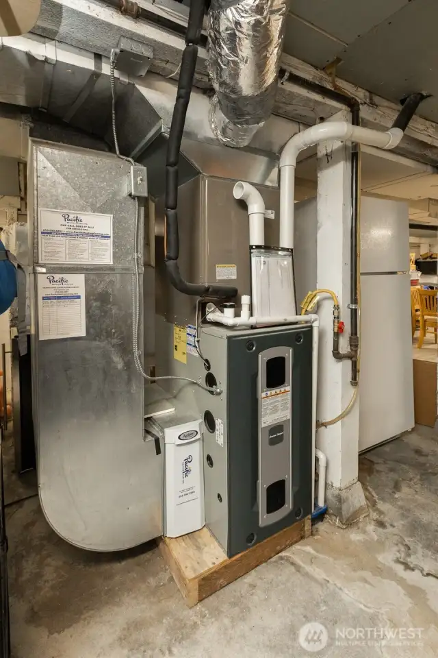 New furnace with allergen filter.