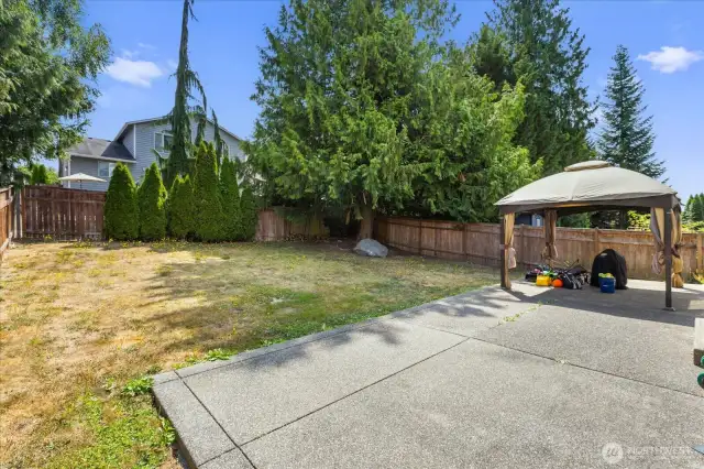 Huge, sunny back yard for all your summer entertaining! Gazebo stays!