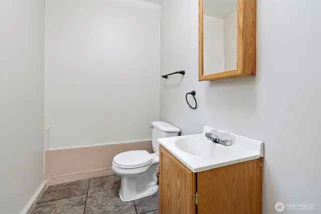 1/2 bath on lower level