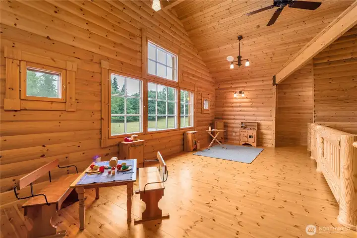 Upstairs with room for an office or an entertainment area.