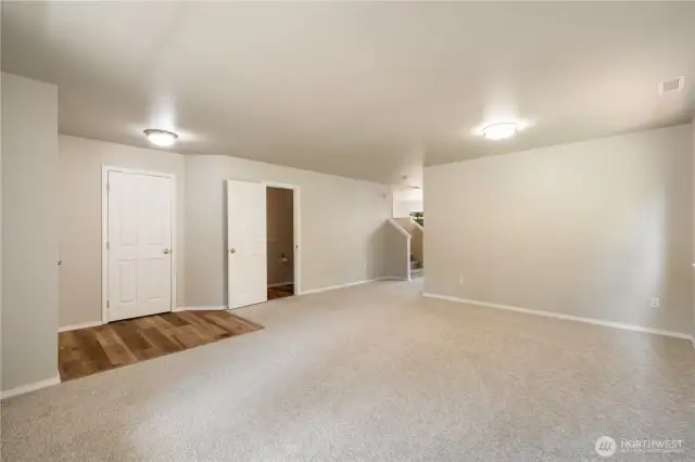 Another view of the living room.  Coat closet and power room in this picture.