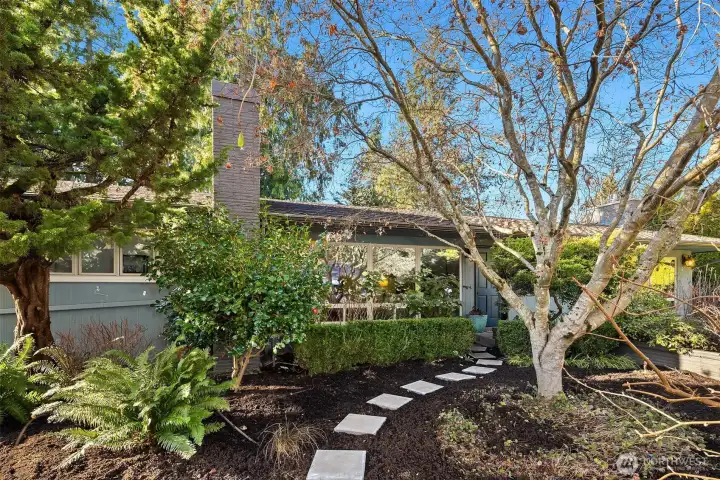 The house gets lots of privacy from the street.