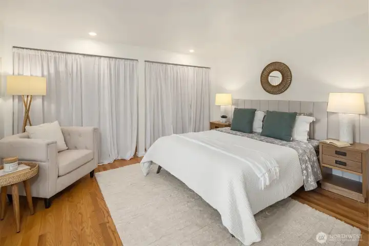 Spacious primary on its own "wing" of the home.