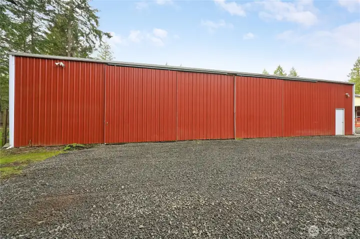 There are three very large bay doors, for ease of moving things in and out.