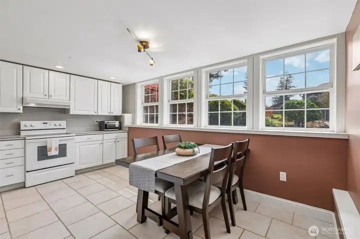 Lower level (2nd) kitchen filled with natural light and spacious kitchen set-up.