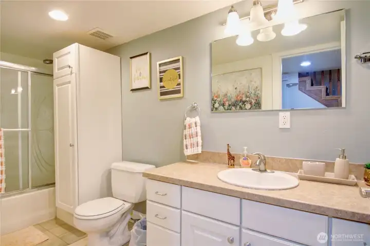 Lower level full bathroom.