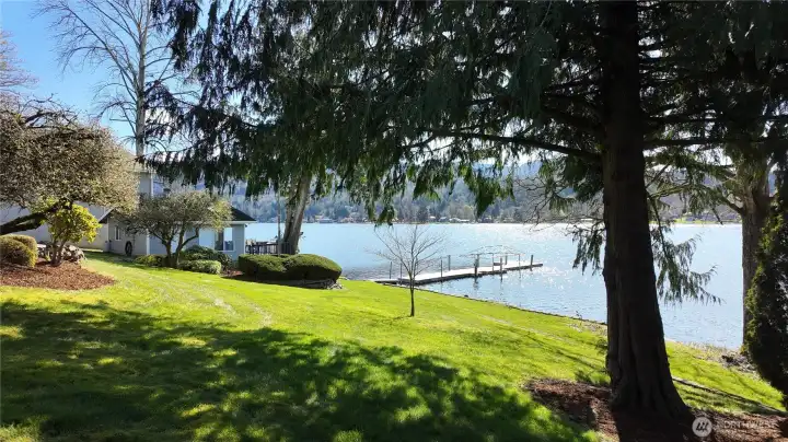 Expansive lawn space leading to the water’s edge. Enjoy all Big Lake has to offer from spacious lawn and the 198' of low bank water frontage.