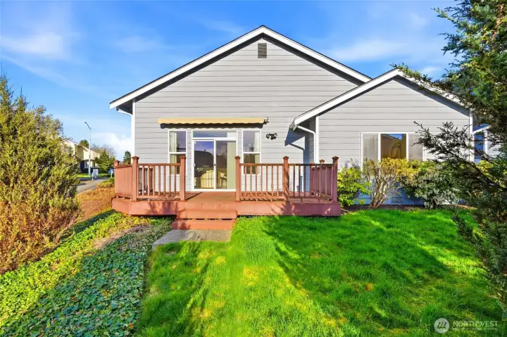 A private green space provides room for play, pets, or gardening.