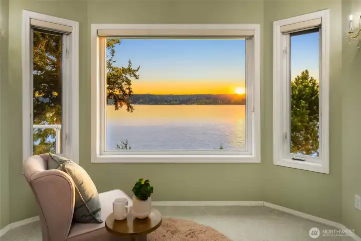 Bay Window Framing Sweeping Water Views