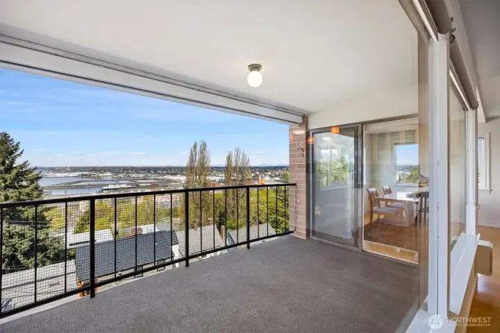 large deck with storage