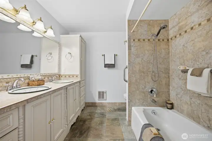 ensuite bathroom attached to primary bedroom