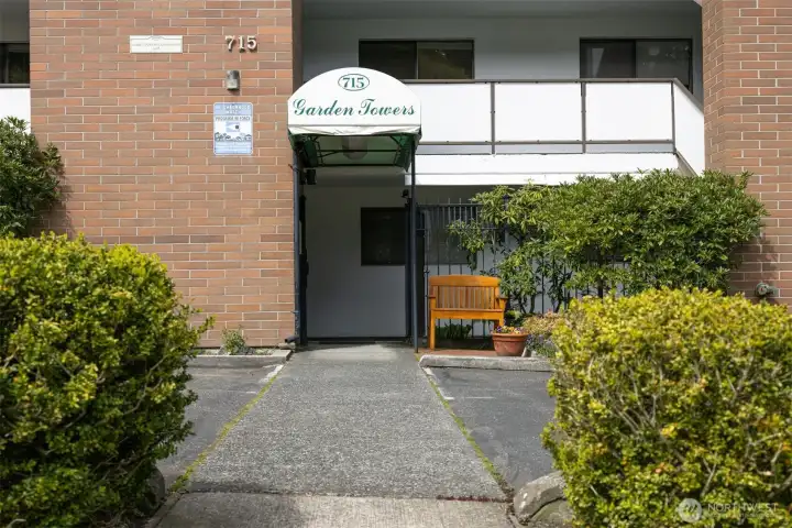 secured entry with elevator to all floors