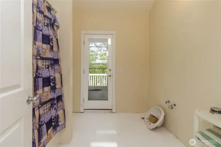 Unfinished bathroom adjoining guest suite #1, offering an opportunity to customize and complete to your style.